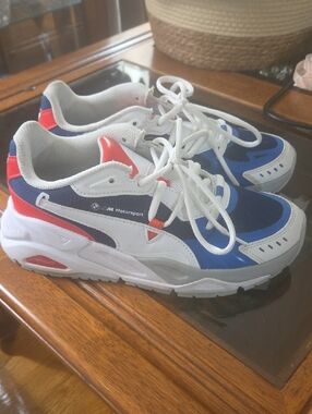 Puma Womens Blue White Red Motorsport Sneakers